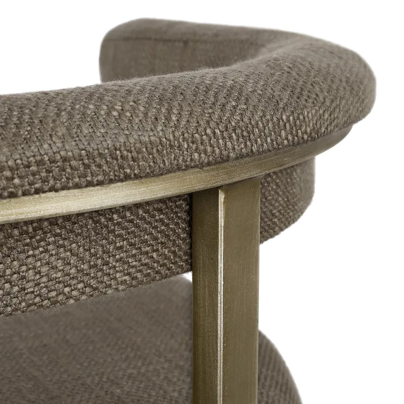 Dino Kitchen Stool Chocolate Linen, 47cm W x 48cm D x 75cm H (RRP $605) - Image 5