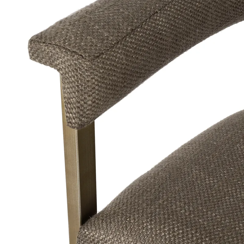 Dino Kitchen Stool Chocolate Linen, 47cm W x 48cm D x 75cm H (RRP $605) - Image 6