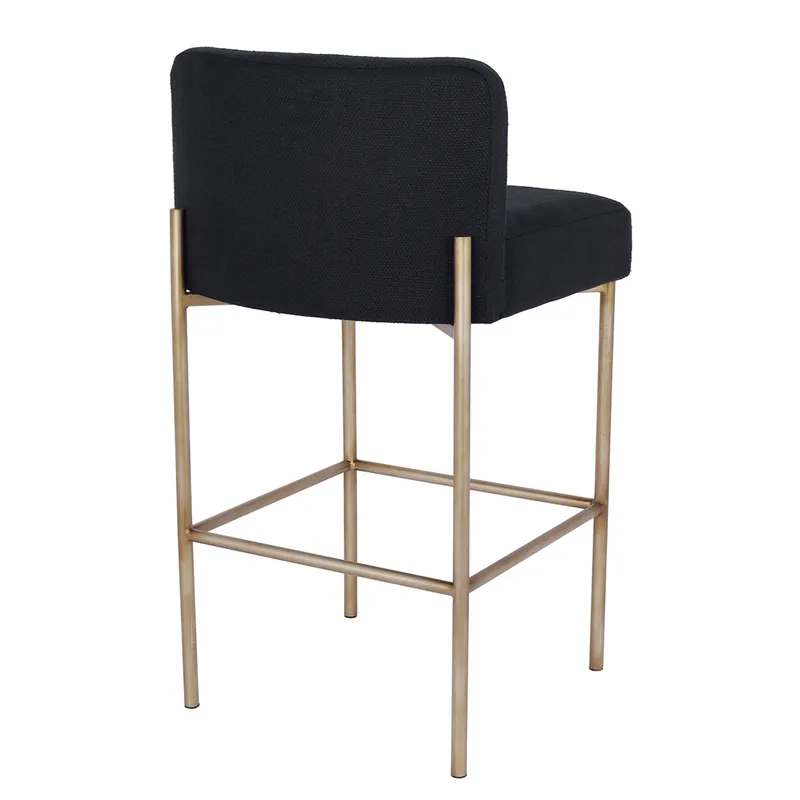 Leon Kitchen Stool Black Linen, 54cm W x 54cm D x 87cm H (RRP $605) - Image 3