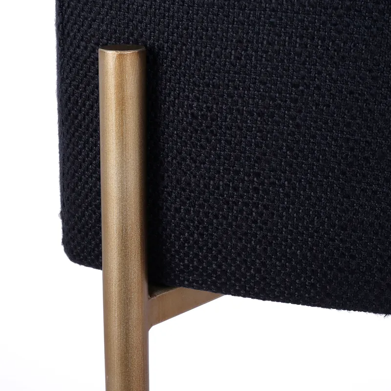Leon Kitchen Stool Black Linen, 54cm W x 54cm D x 87cm H (RRP $605) - Image 4