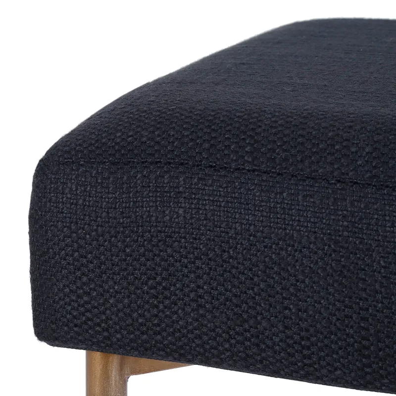 Leon Kitchen Stool Black Linen, 54cm W x 54cm D x 87cm H (RRP $605) - Image 5