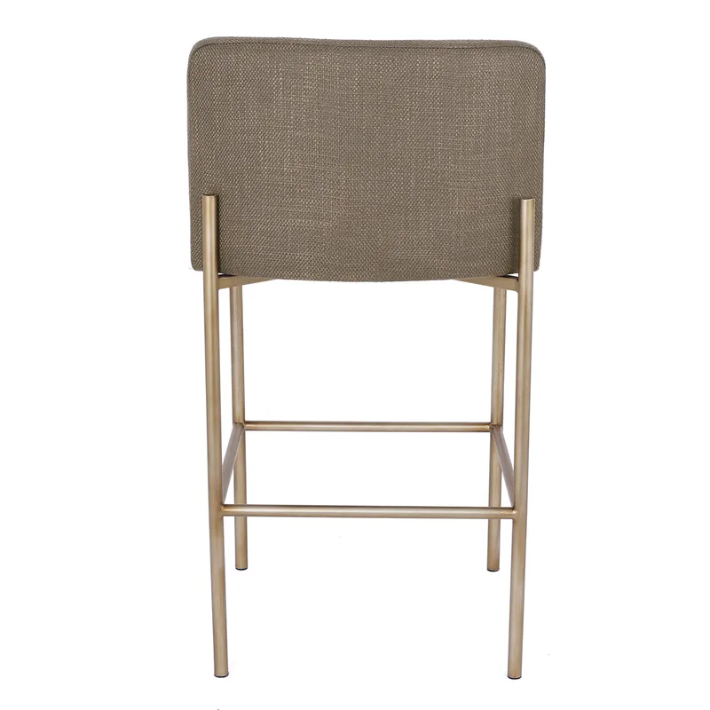 Leon Kitchen Stool Chocolate Linen, L 54cm W 54cm x H 87cm (RRP $605) - Image 3