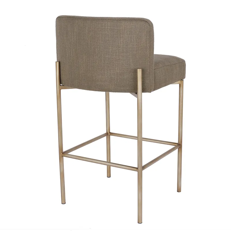Leon Kitchen Stool Chocolate Linen, L 54cm W 54cm x H 87cm (RRP $605) - Image 4
