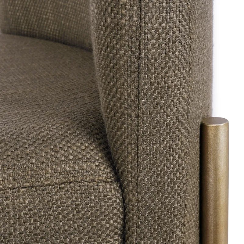 Leon Kitchen Stool Chocolate Linen, L 54cm W 54cm x H 87cm (RRP $605) - Image 5