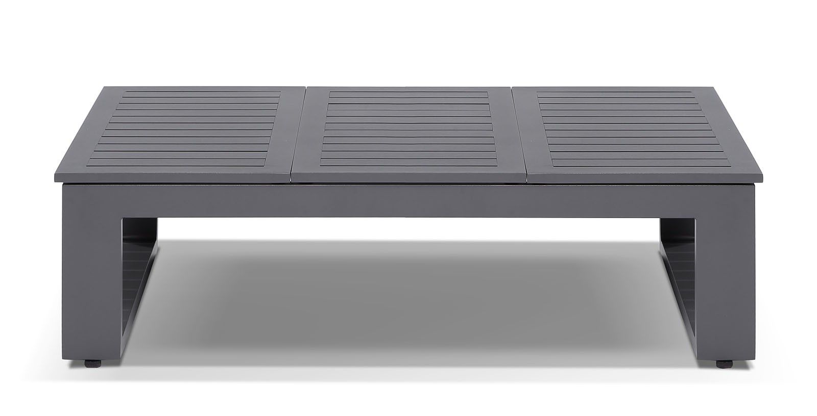 "Hawaii" Hamptons Style Outdoor Aluminium Coffee Table in Charcoal, L120cm x D70cm x H36cm - Image 3