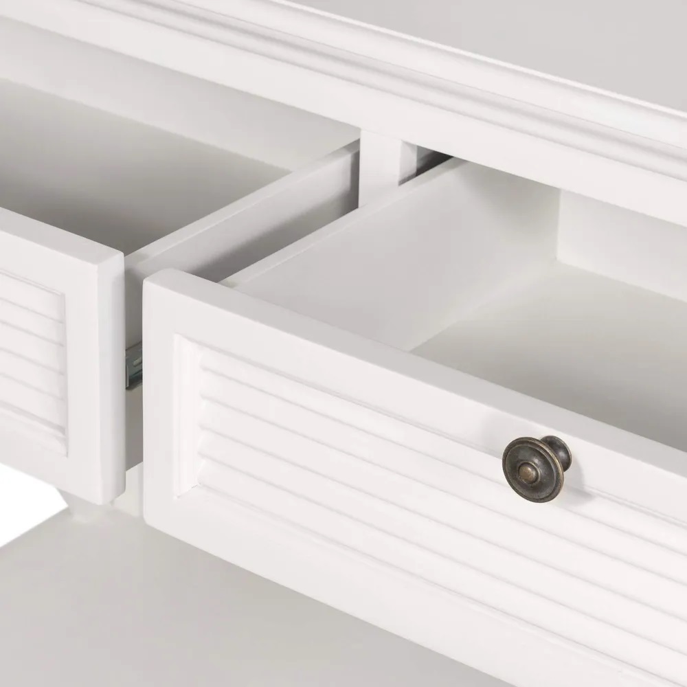 West Beach 2 Drawer Hamptons 130cm Console White, L 50cm W 130cm H 85cm (RRP $1299) - Image 3