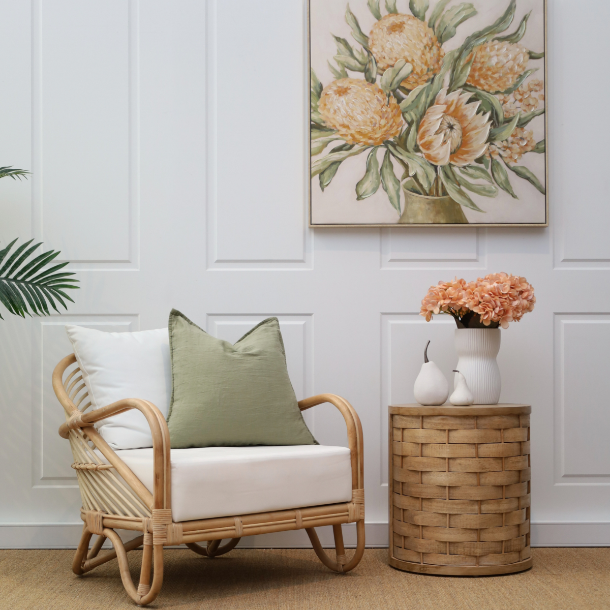 Alexis Rattan Armchair Natural, W 76 D 72 H 70cm (RRP $699) - Image 4