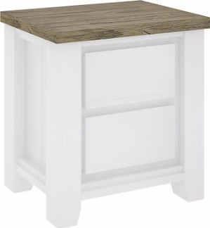 "Jefferson" Hamptons Style Timber Bedside Table Two Tone, 58cmw x 40cmD x 60cmH - Image 2