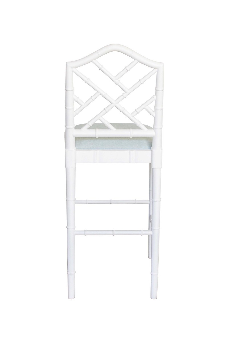 "Nantucket" Hamptons Style Chippendale Kitchen Counter Bar Stool, White - Image 3