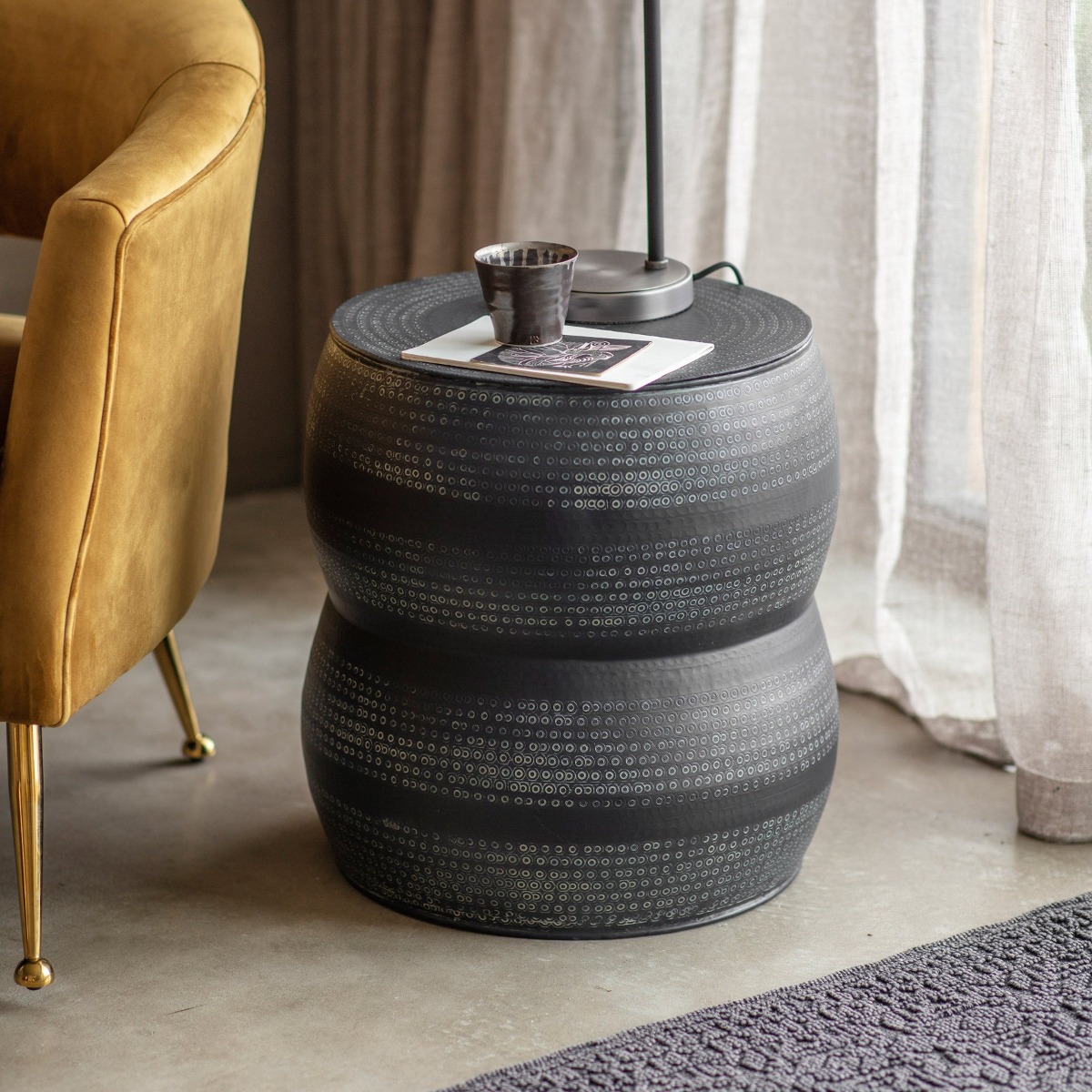 Rai Side Table Grey, W 45cm D 45cm H 62cm (RRP $299) - Image 3
