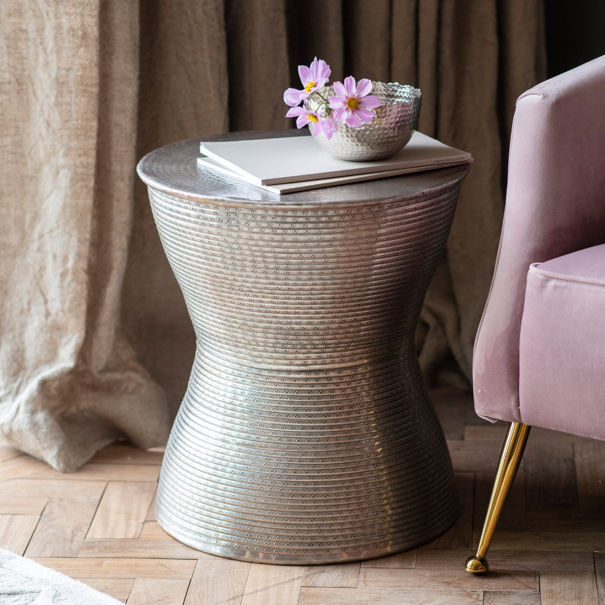 Karad Side Table Silver, W 43cm D 43cm H 48cm (RRP $299) - Image 2