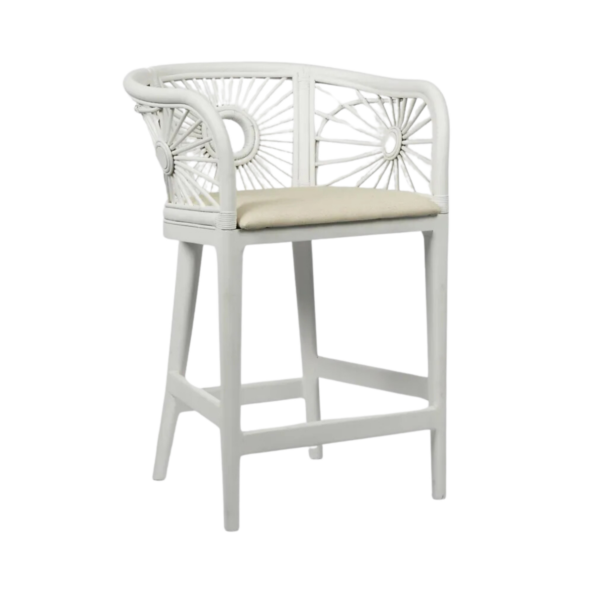 Solstice Counter Stool White, L 59cm W 57cm H 90cm (RRP $670) - Image 5