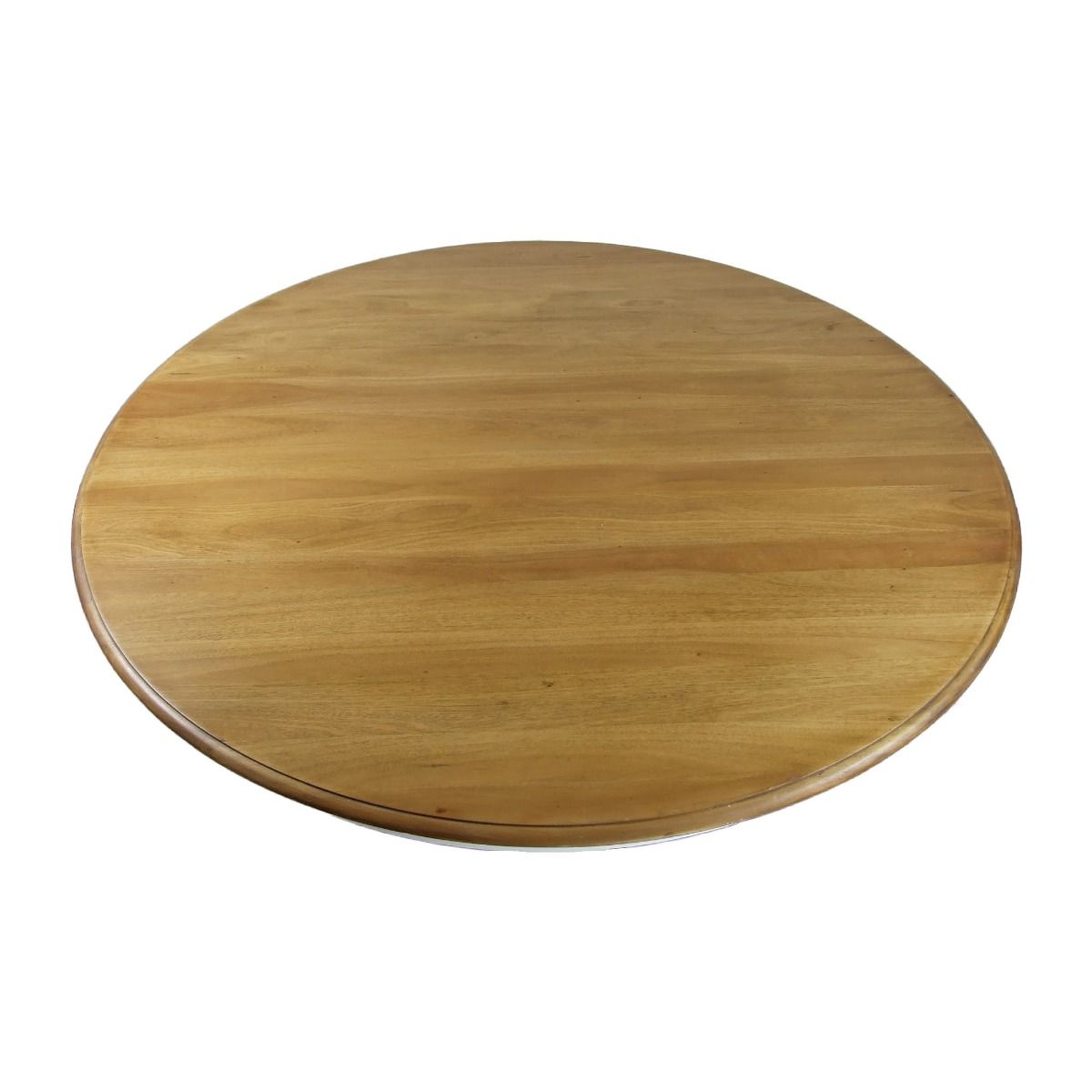 "Hamilton" Hamptons Style Solid Hardwood Timber 150cm Round Dining Table, Oak Top with White Base (RRP $2999) - Image 4