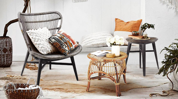 "North Hampton" Resort Hamptons Style Rattan Cane Occasional Chair Grey Wash - Image 2