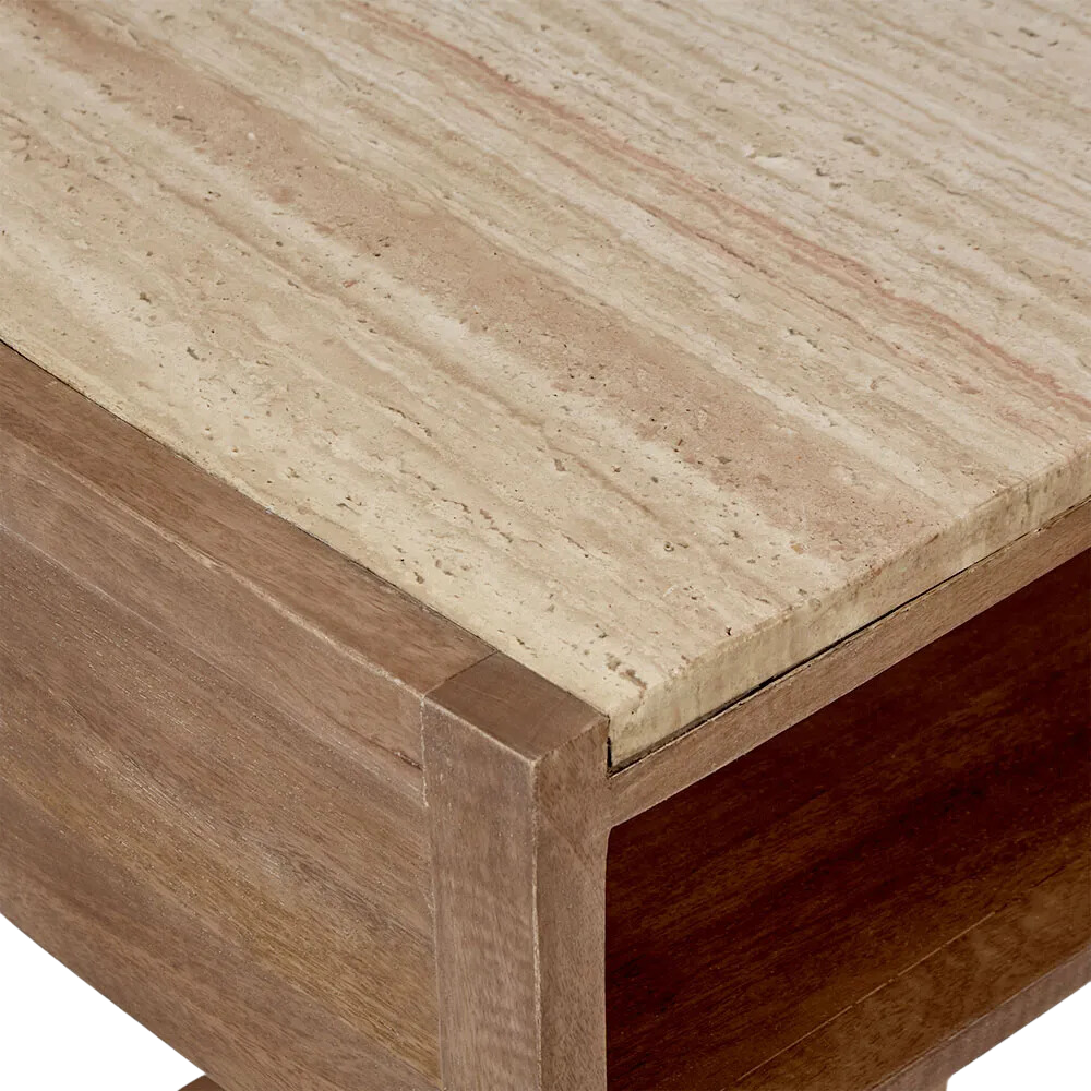 Denver Travertine Bedside Natural, L 45.7cm W 45.7cm H 61cm (RRP $999) - Image 8