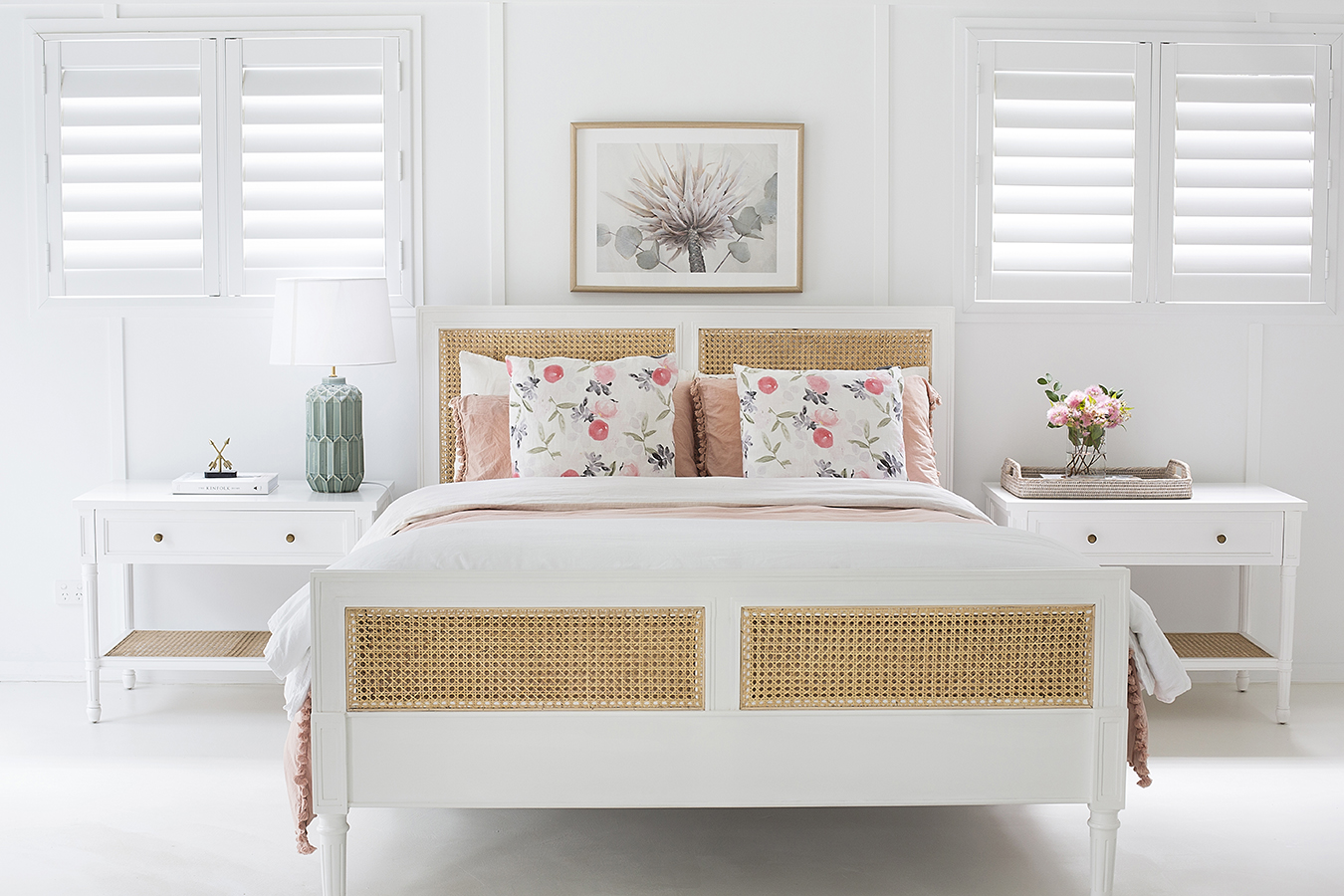 Hamilton Cane Bed Double White, 149cm Wide x 217cm Long x 122cm High - Image 7