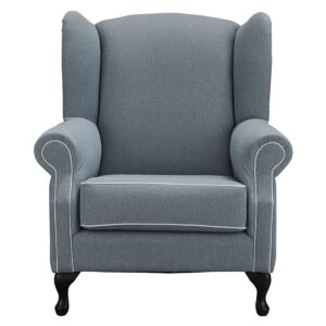 "Aerin" Australian Made Hampton Style Occasional Wing Fabric Armchair Memory Foam, Maine Cameo (RRP $2499)