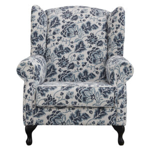 "Aerin" Hamptons Style Occasional Wing Fabric Australian Made Armchair, Warwick Montauk Marine (RRP $2799)