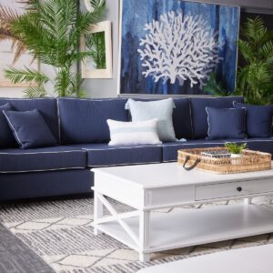 "Amalfi" Hamptons Style 5 Seater Australian Made Lounge, 320cm x 95cm x 80cmH, 5 Colours (RRP $3999)
