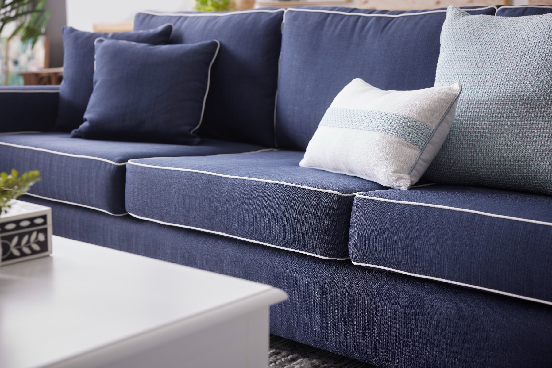"Amalfi" Hamptons Style 5 Seater Australian Made Lounge, 320cm x 95cm x 80cmH, 5 Colours (RRP $3999) - Image 2