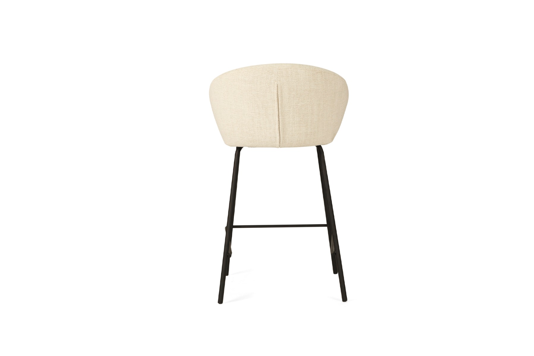 Anders Counter Stool Natural Upholstery with Black Legs, W 53cm x D 53cm x H 85cm - Image 6
