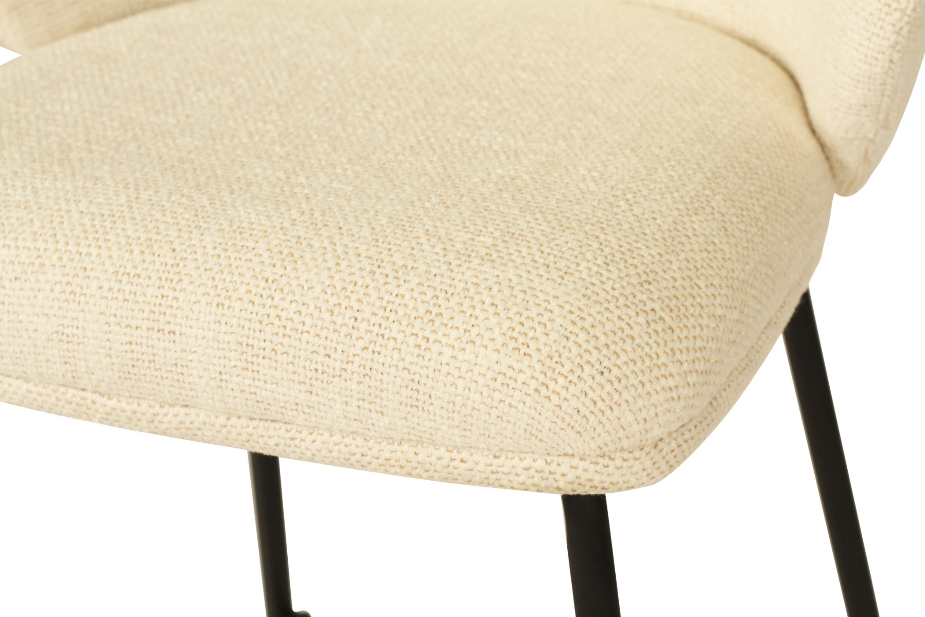Anders Counter Stool Natural Upholstery with Black Legs, W 53cm x D 53cm x H 85cm - Image 7