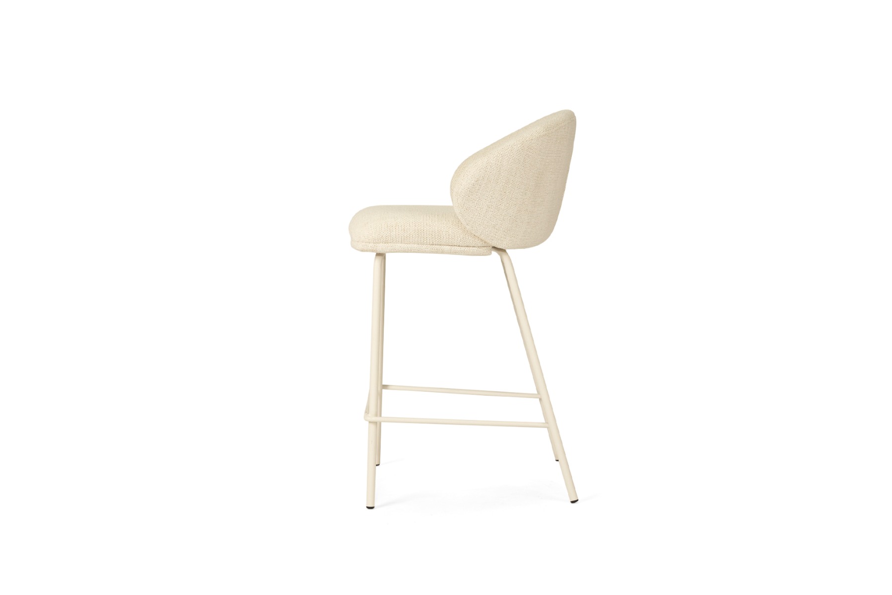 Anders Counter Stool Natural Upholstery with White Legs, W 53cm x D 53cm x H 85cm - Image 6