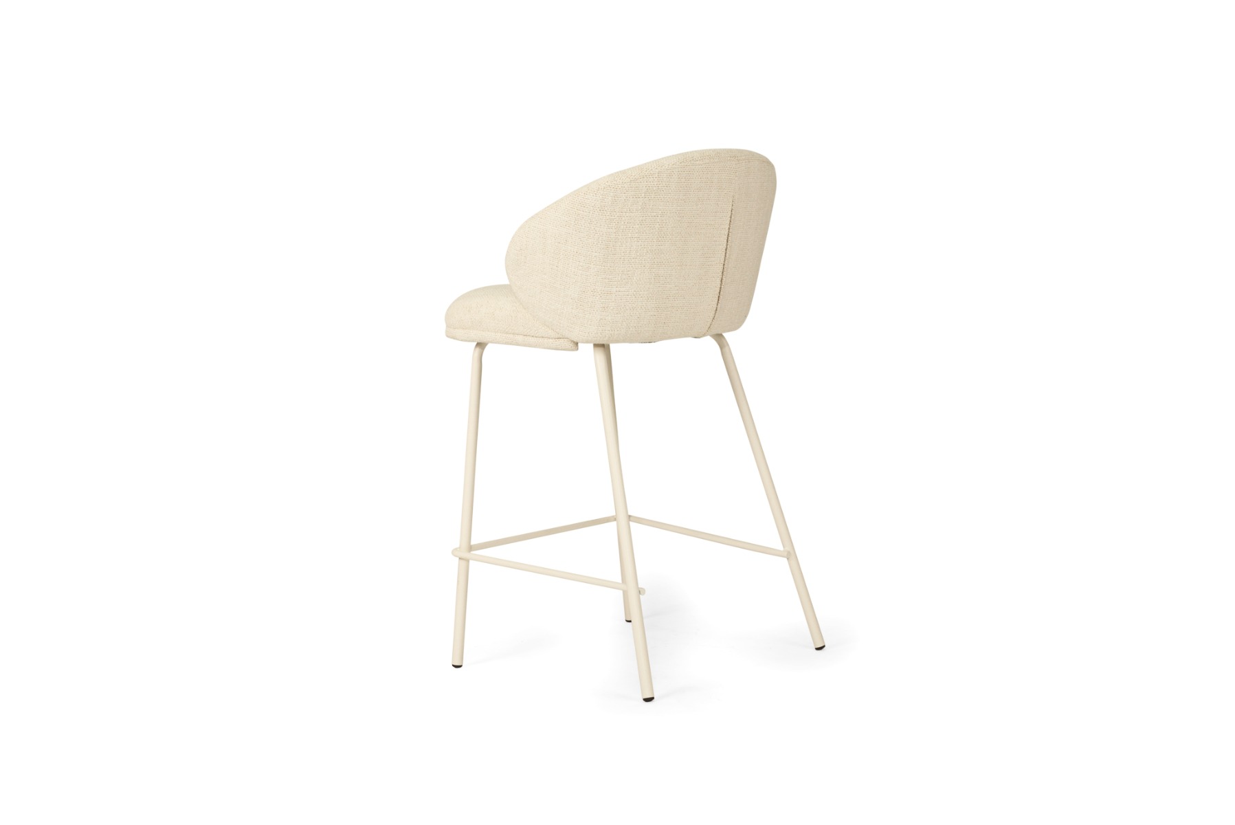 Anders Counter Stool Natural Upholstery with White Legs, W 53cm x D 53cm x H 85cm - Image 5