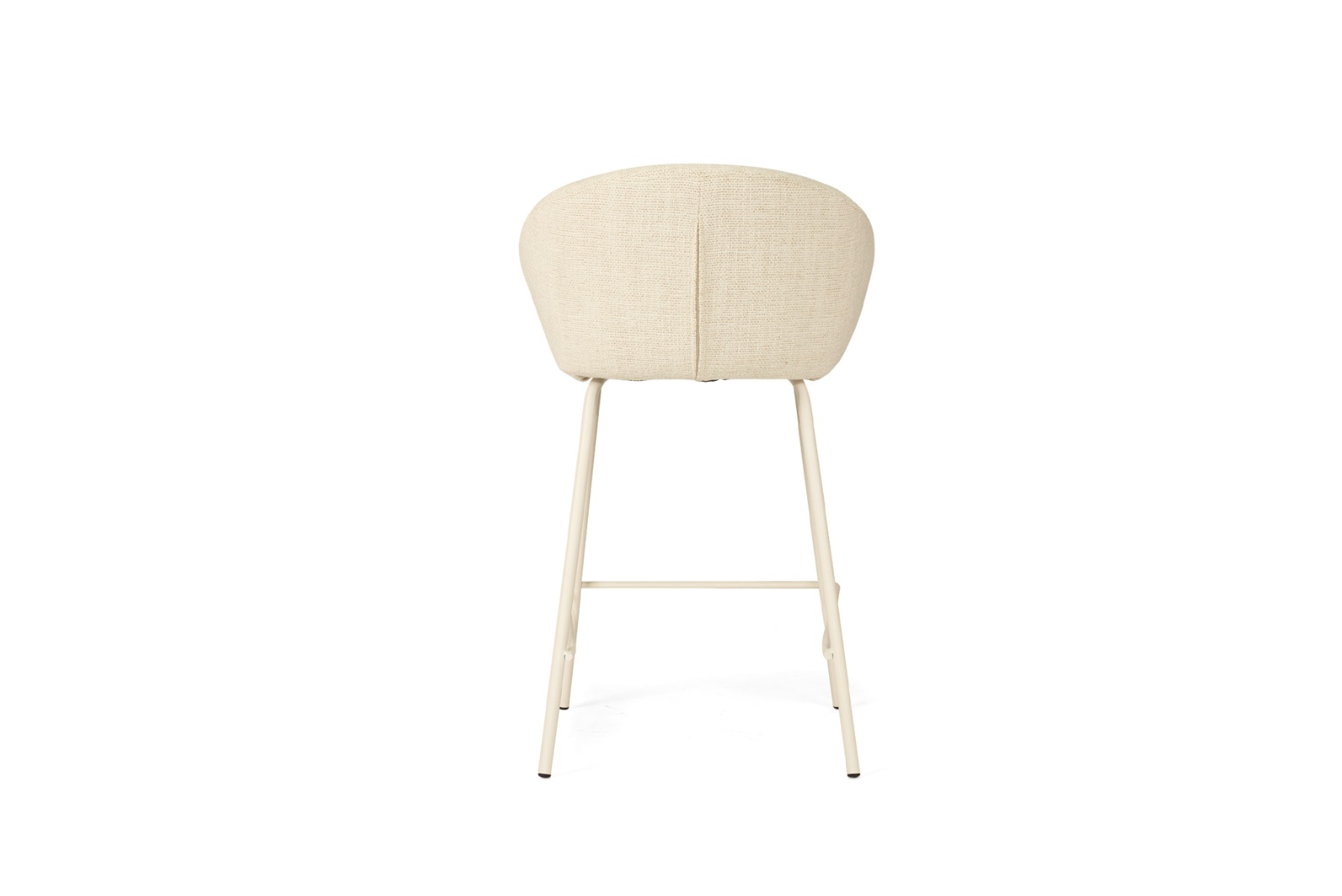 Anders Counter Stool Natural Upholstery with White Legs, W 53cm x D 53cm x H 85cm - Image 4