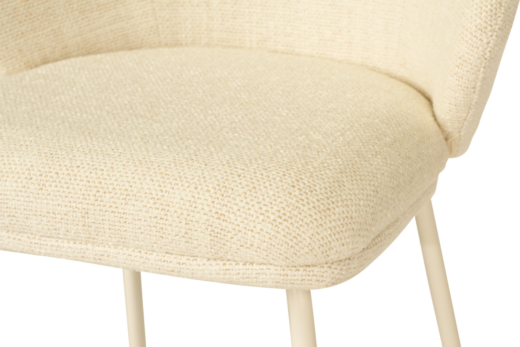 Anders Counter Stool Natural Upholstery with White Legs, W 53cm x D 53cm x H 85cm - Image 3