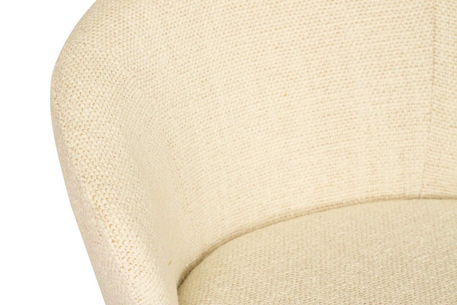 Anders Counter Stool Natural Upholstery with White Legs, W 53cm x D 53cm x H 85cm - Image 2
