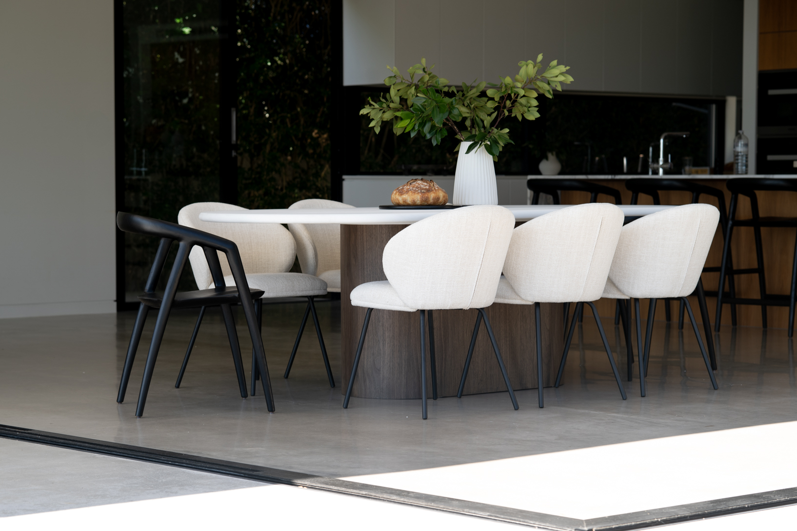 Harlow Oval Dining Table Walnut Base, Width 280cm x Depth 120cm x Height 76cm - Image 5