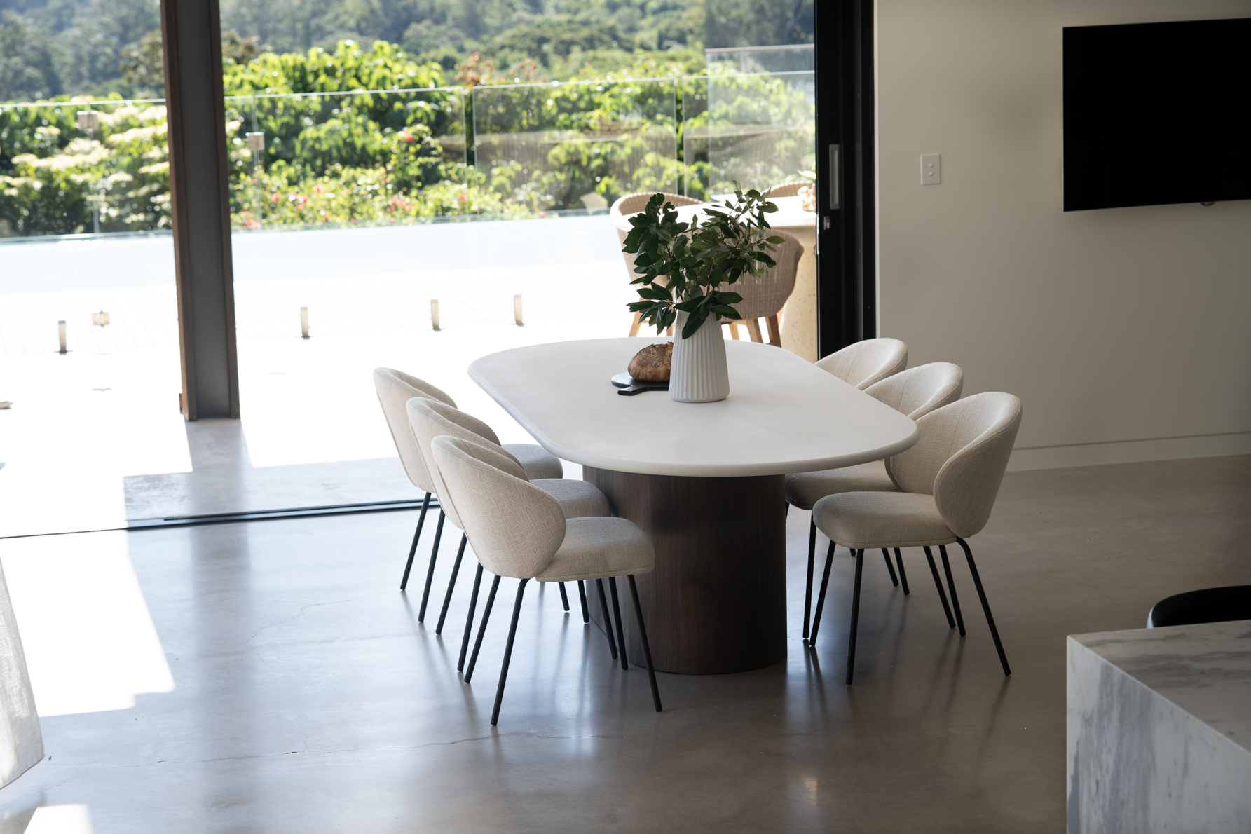 Harlow Oval Dining Table Walnut Base, Width 280cm x Depth 120cm x Height 76cm - Image 7