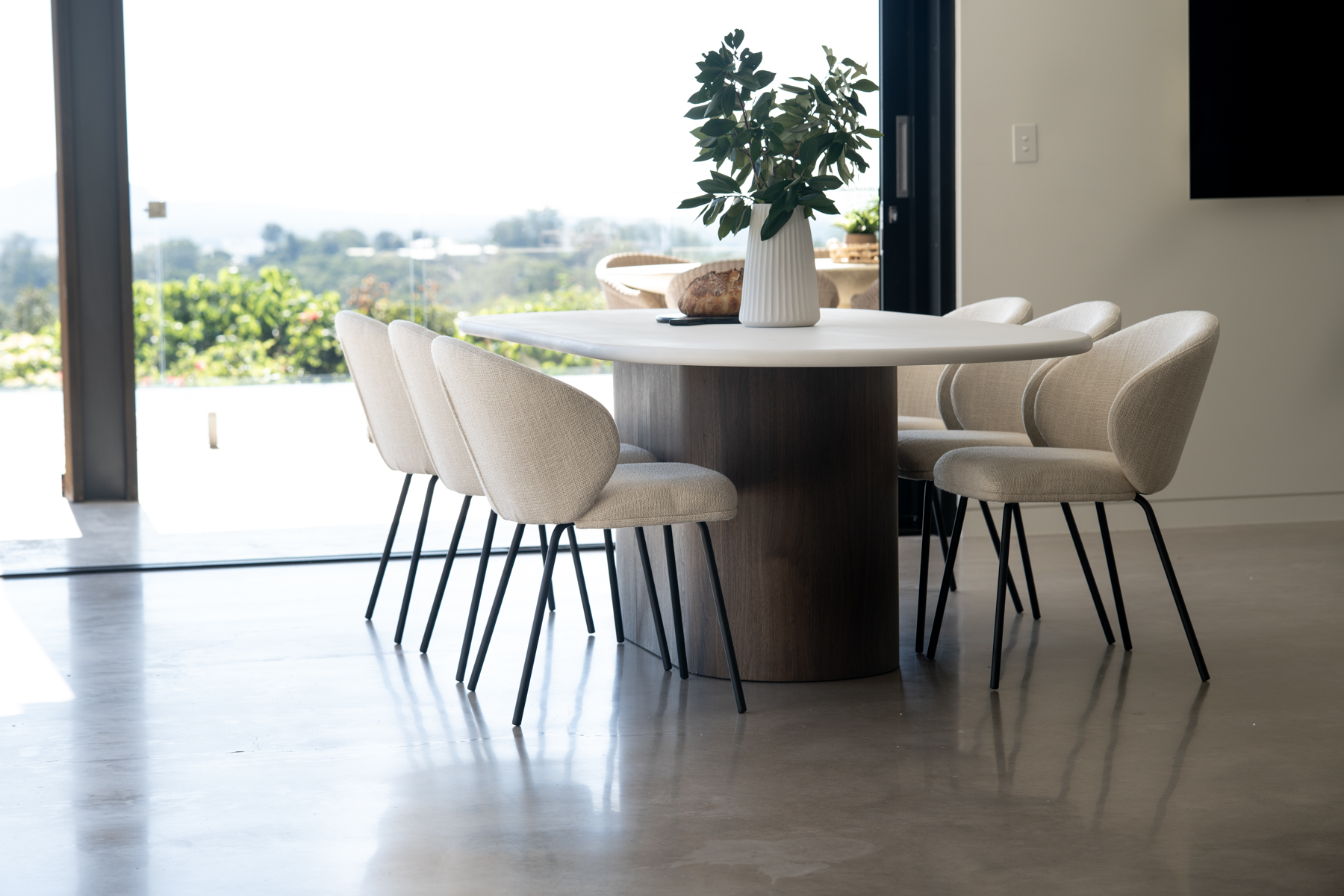 Harlow Oval Dining Table Walnut Base, Width 280cm x Depth 120cm x Height 76cm - Image 3