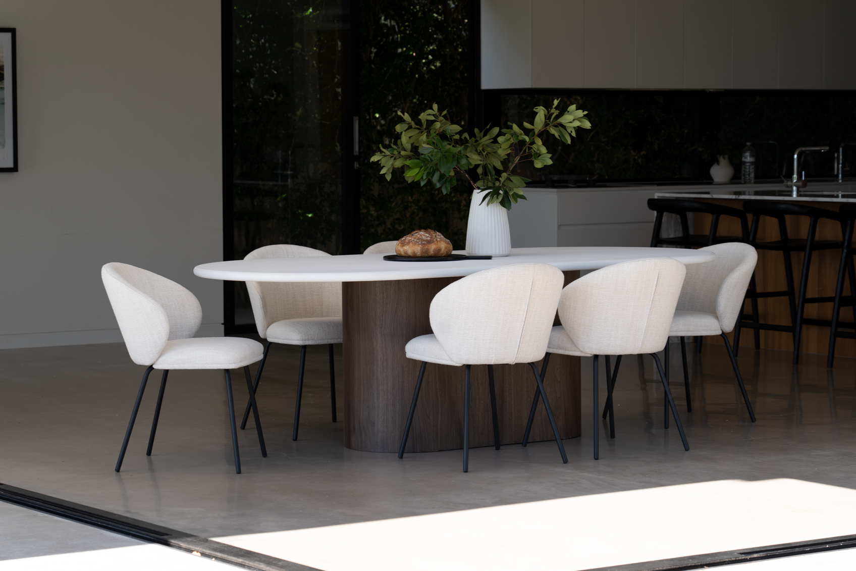 Harlow Oval Dining Table Walnut Base, Width 280cm x Depth 120cm x Height 76cm - Image 4