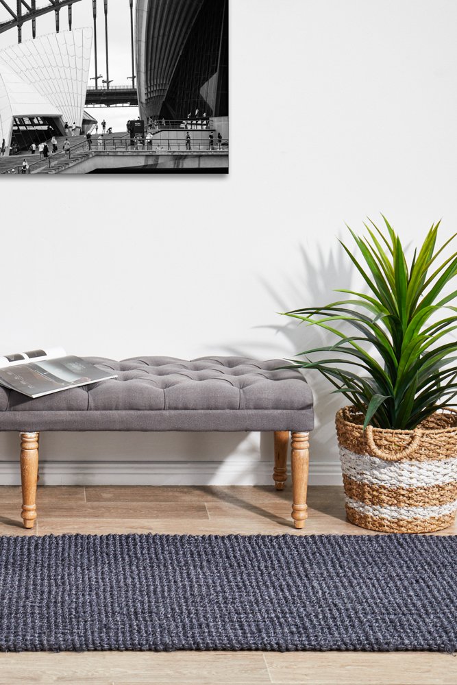 Atrium Barker Hamptons Style Indoor Rug Navy Runner - Image 3