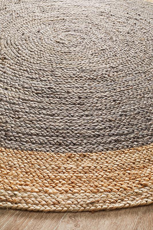 Atrium Polo Hamptons Style Indoor Rug Charcoal Round - Image 3