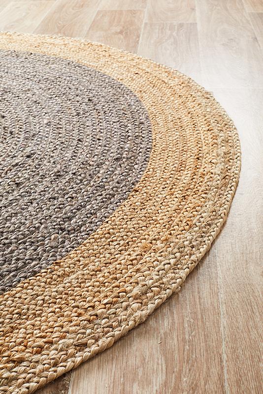 Atrium Polo Hamptons Style Indoor Rug Charcoal Round - Image 4