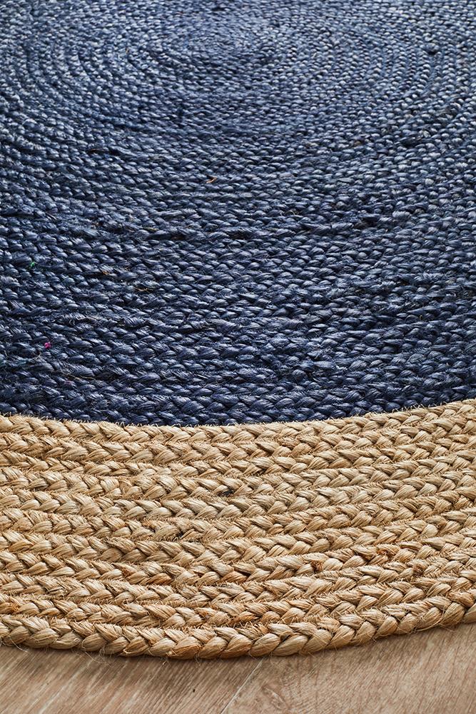Atrium Polo Hamptons Style Indoor Rug Navy Round - Image 3