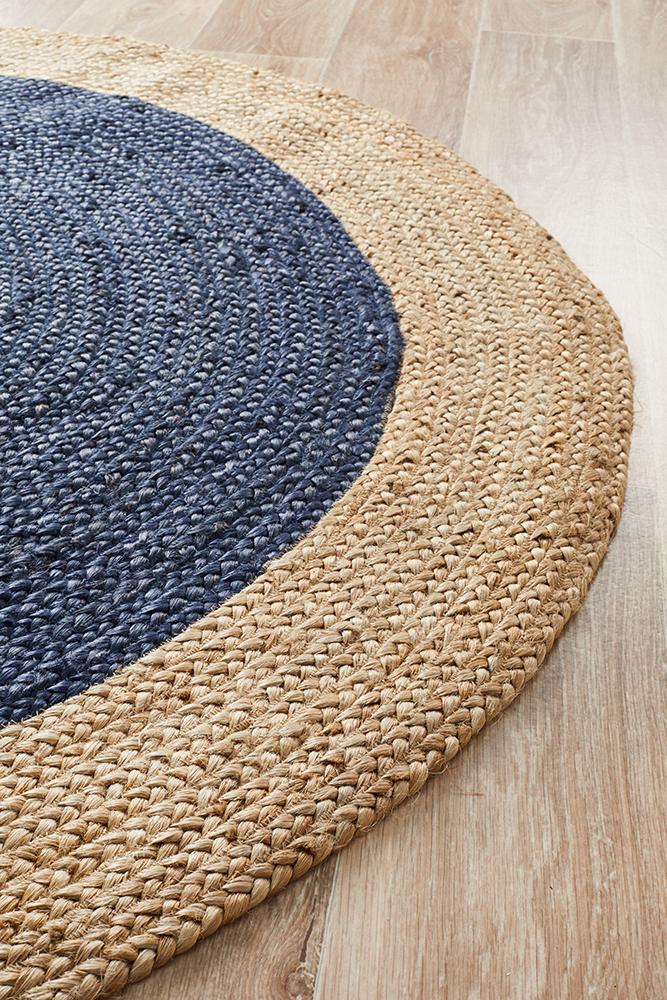 Atrium Polo Hamptons Style Indoor Rug Navy Round - Image 4