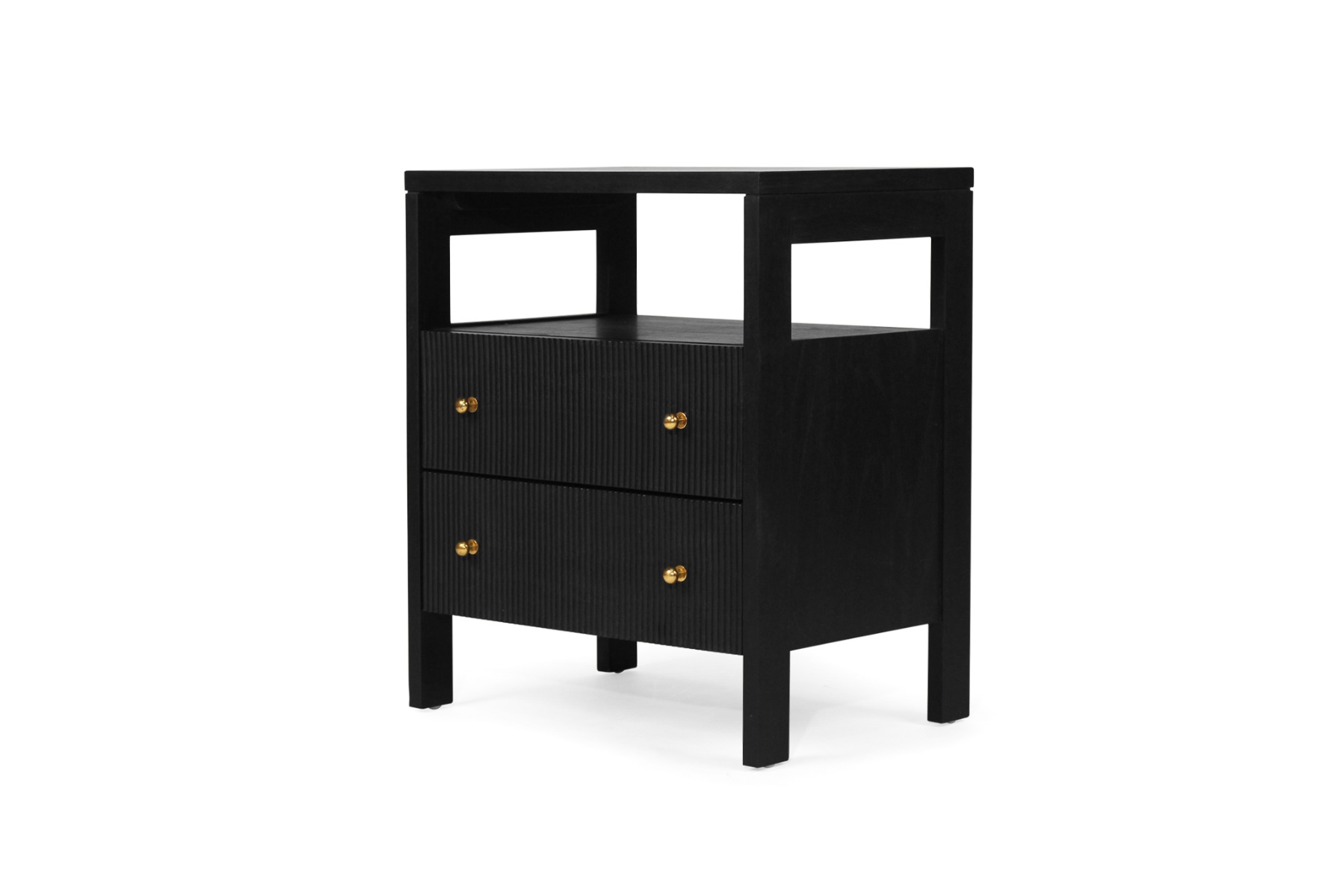 Audrey Bedside Table Black, W 60cm x D 42cm x H 70cm - Image 3