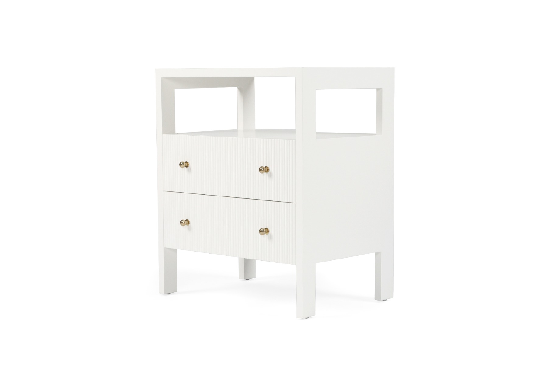 Audrey Bedside Table White, W 60cm x D 42cm x H 70cm - Image 3