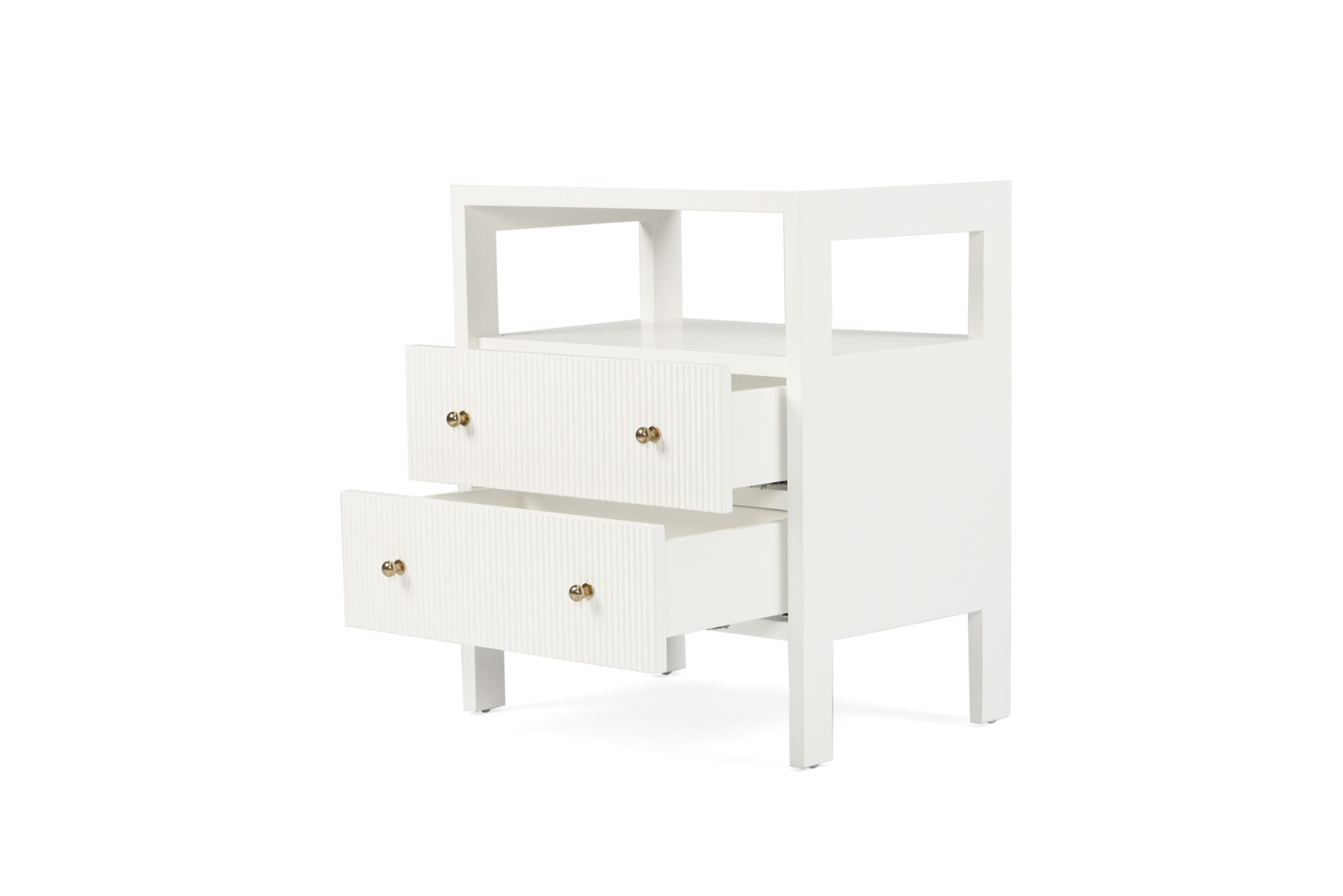 Audrey Bedside Table White, W 60cm x D 42cm x H 70cm - Image 4