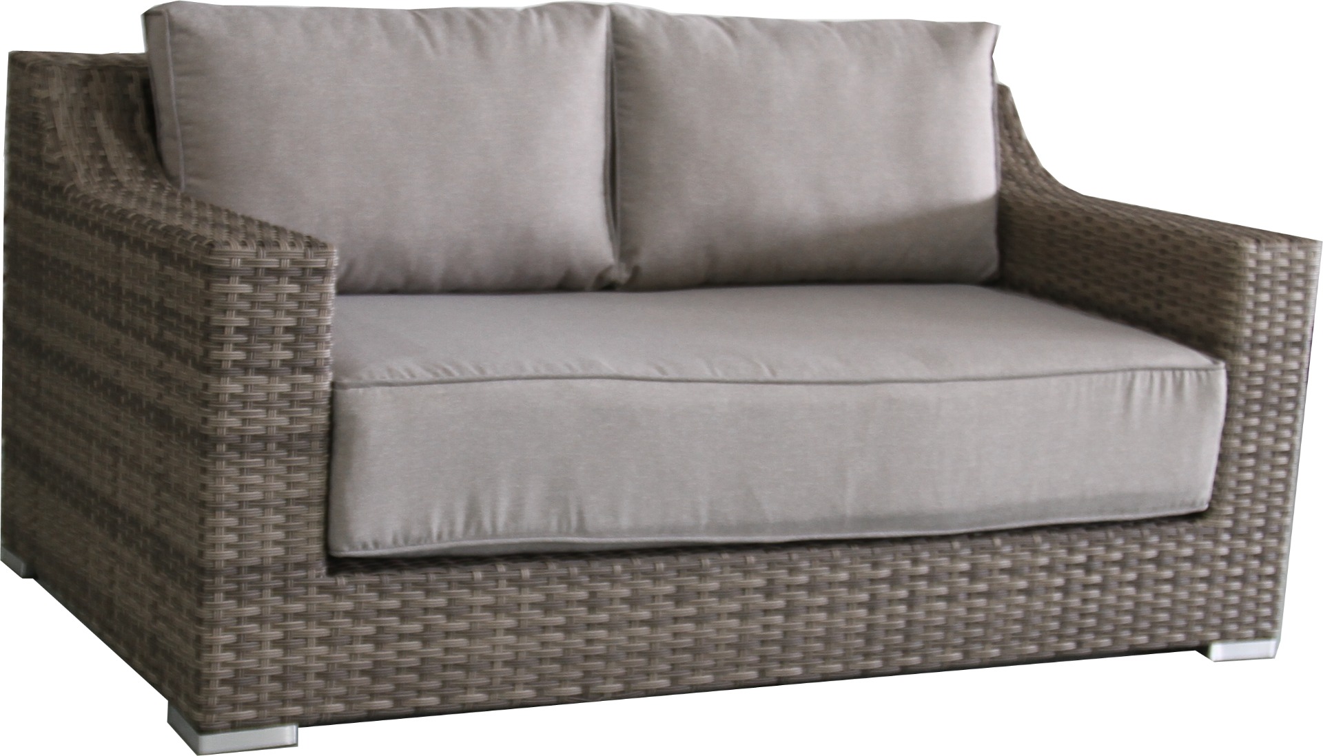 FLOORSTOCK CLEARANCE SALE "Avalon" Coastal Style Outdoor Wicker & Aluminium Lounge Set, Olefin Fabric Cushions (Includes Weather Cover) RRP $3499 - Image 4