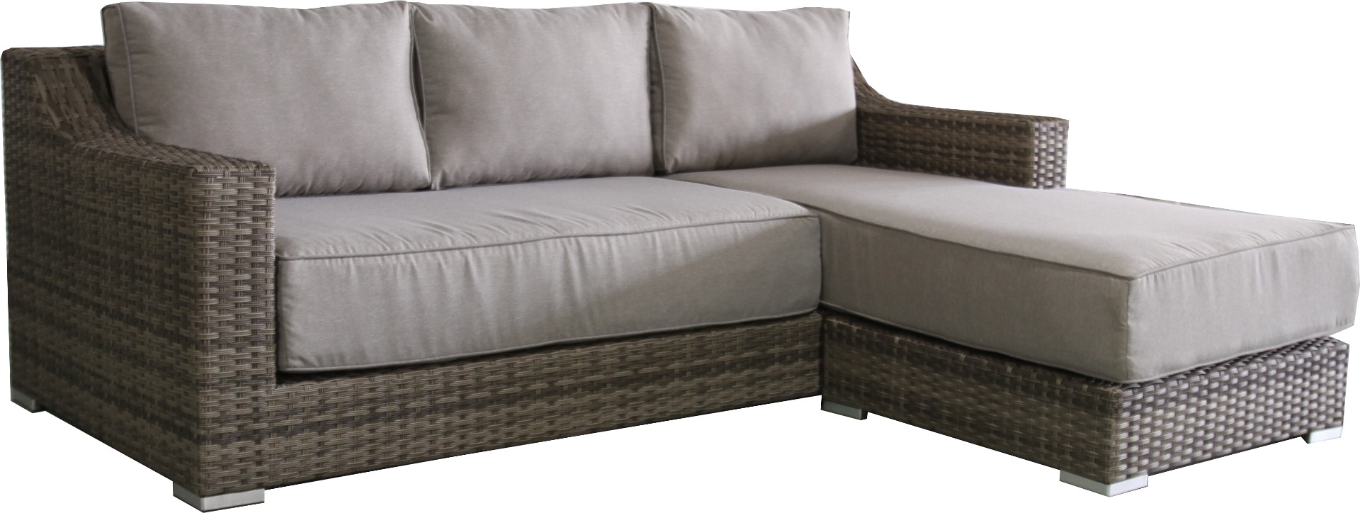 FLOORSTOCK CLEARANCE SALE "Avalon" Coastal Style Outdoor Wicker & Aluminium Lounge Set, Olefin Fabric Cushions (Includes Weather Cover) RRP $3499 - Image 3