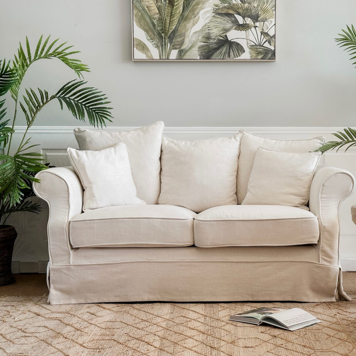 Avalon Hamptons 2 Seat Sofa Ivory, W 174cm D 96cm H 81cm (RRP $2599) - Image 2
