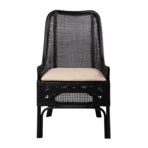 Southbeach Hamptons Dining Chair Black, W 54 D 56 H 96cm (RRP $449)