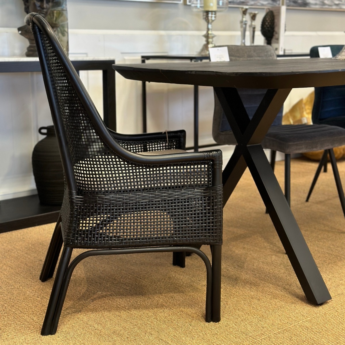 Southbeach Hamptons Dining Chair Black, W 54 D 56 H 96cm (RRP $449) - Image 4