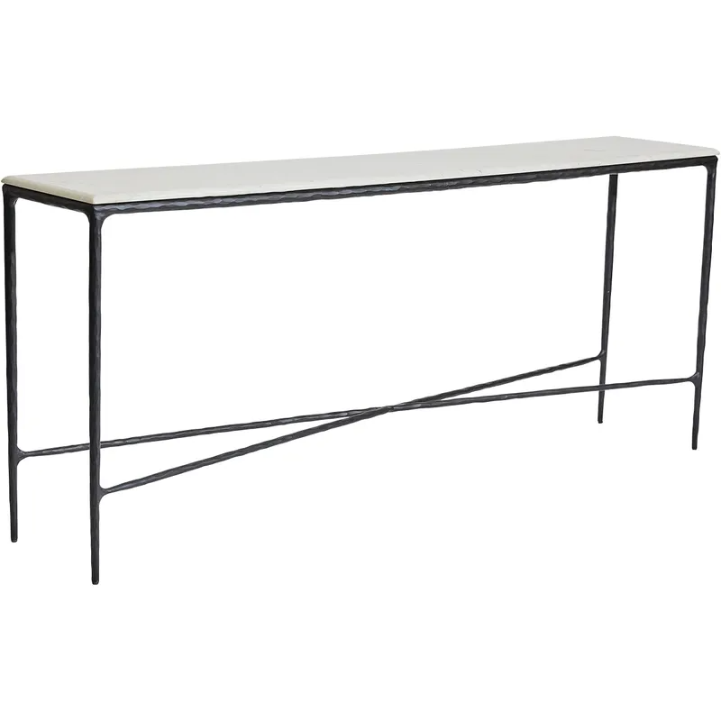 Heston Marble Console Table Large Black, 180cm W x 35cm D x 76cm H (RRP $3443) - Image 3