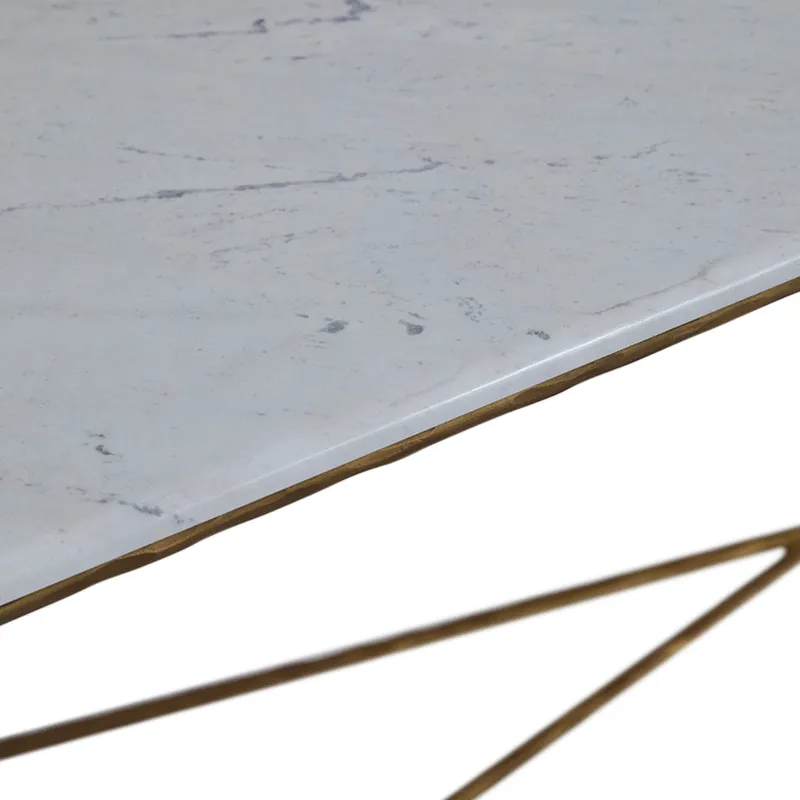 Heston Marble Console Table Large Brass, 180cm W x 35cm D x 76cm H (RRP $3443) - Image 3